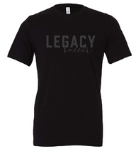 Load image into Gallery viewer, Legacy Soccer Black tonal script- youth