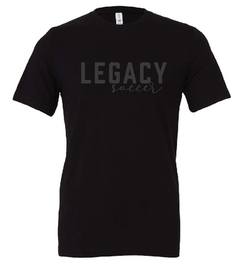 Legacy Soccer Black tonal script- adult