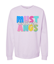 Load image into Gallery viewer, Mustangs cursive- tee and sweatshirt